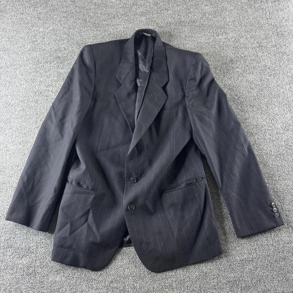 Mani By Giorgio Armani Blazer Mens 40 Blue Pinstripe Made In Italy Suit Jacket